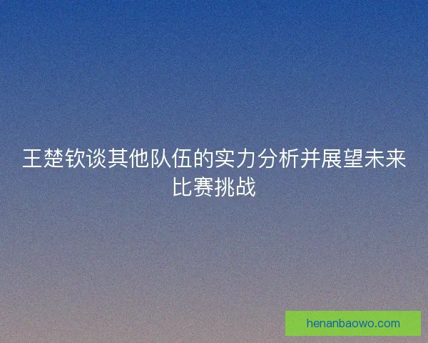 王楚钦谈其他队伍的实力分析并展望未来比赛挑战